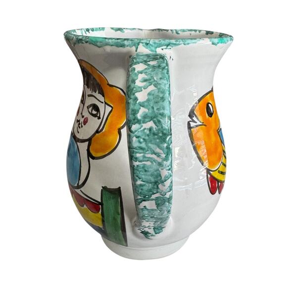 Giovanni Desmond Italian Hand Painted Primitive Art Sangria Jug - Picture 8 of 10